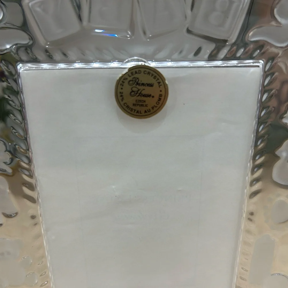 Princess House Crystal Baby Picture Frame Clear  Nursery Decor Gift - Picture 7 of 7